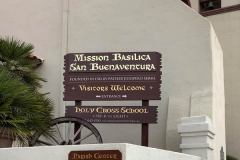 Mission Basilica San Buenaventura Bell Tower Post and Panel Monument Sign, Ventura, CA