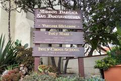 Mission Basilica San Buenaventura Post and Panel Monument Sign, Ventura, CA