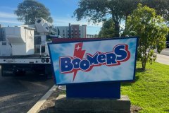 Boomers Illuminated Lightbox Sign New Face and Retrofit by Dave's Signs.