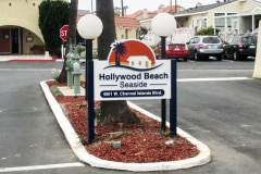 Hollywood Beach Seaside Post & Panel Monument Sign
