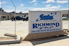 Saalex Corporation monument sign at Richmond Plaza in Ridgecrest, California