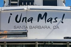 Una Mas Hand Painted Boat Sign
