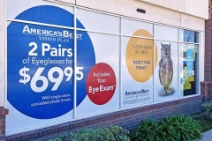 America's Best Contacts & Eyeglasses Custom Window Graphic Sign in Ventura, CA
