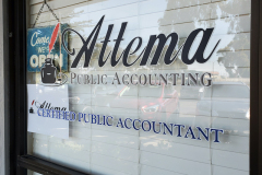 Attema Accounting Custom Window Graphic Sign, Ventura, CA
