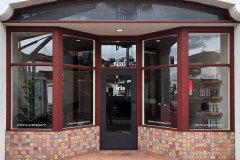 The Iris Salon Custom Window Graphics Signs by Dave's Signs.