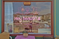 Hey Beautiful Boutique Custom Graphic Window Sign