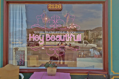 Hey Beautiful Boutique Custom Graphic Window Sign