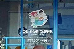 Dr. Shari Carroll Pediatric Dentistry Channel Letter Window Graphic Sign, Redondo Beach, CA