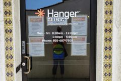 Hanger Clinic Window Graphic Sign, Santa Barbara, CA