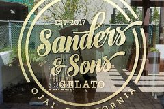 Sanders & Sons Gelato Window Graphic Sign, Ojai, CA