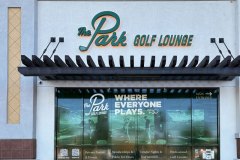 The Park Golf Lounge Window Graphics by Dave's Signs.