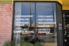 Accupunture Clinic Vinyl Lettering Window Sign