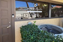 Apex Infusion Care Window Vinyl Sign by Dave's Signs.