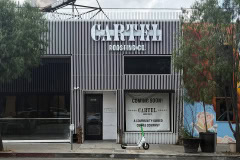 Cartel Roasting Co. channel letter storefront sign in Los Angeles, California