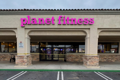 Planet Fitness illuminated channel letter sign on storefront in Oxnard, California