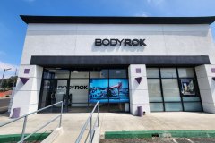 BODYROK channel letter sign on an exterior storefront in Anaheim Hills, California