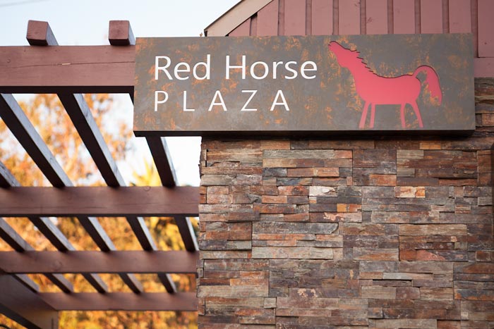 Red Horse Plaza Custom Sign, Ojai, CA