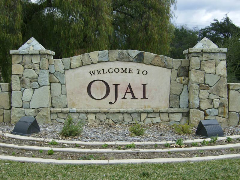 Ojai Monument Sign entering Ojai, CA