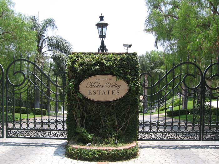 Made Valley Estates Gated Community Sign in Agoura Hills, CA