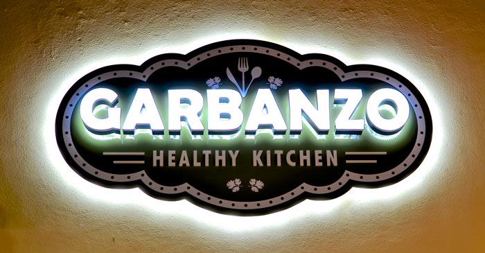 Garbanzo Healthy Kitchen Illuminated Channel Letter Sign