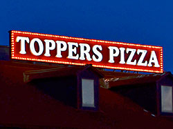 Toppers Pizza Custom Sign Design