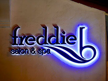 Custom Sign Design Freddie B Salon Illuminated Sign, Ventura, CA