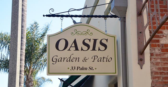 Oasis Garden & Patio Blade Sign