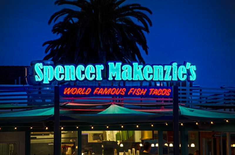 Spencer Makenzie's World Famous Fish Tacos Neon Sign Ventura, CA, Ventura Signs