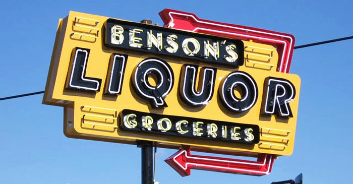 Benson's Liquor & Groceries Pole Sign Los Angeles