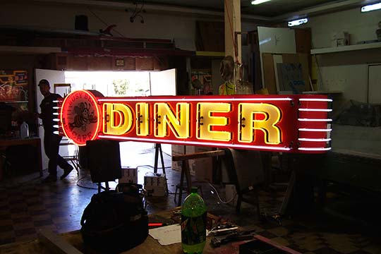 Busy Bee Cafe Neon Illuminated Restaurant Sign