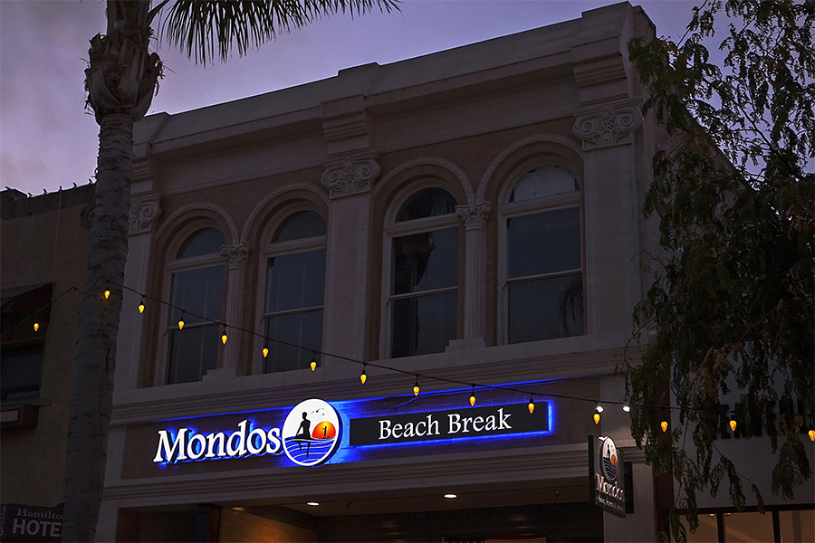 Condos Beach Break Illuminated Channel Letter Restaurant Sign in Ventura, CA