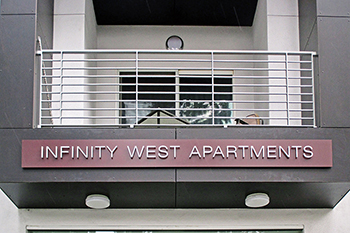 Infinity West Apartments Dimensional Letter Sign