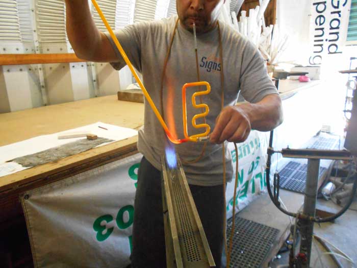 Making a Neon Sign Bending Glass