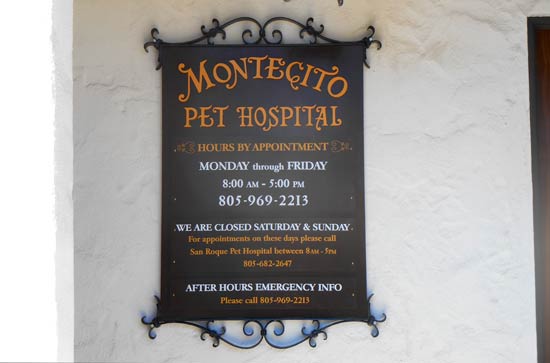 Montecito Pet Hospital Wooden Mounted Sign