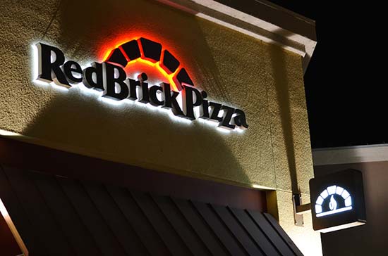 Red Brick Pizza Illuminated Restaurant Sign