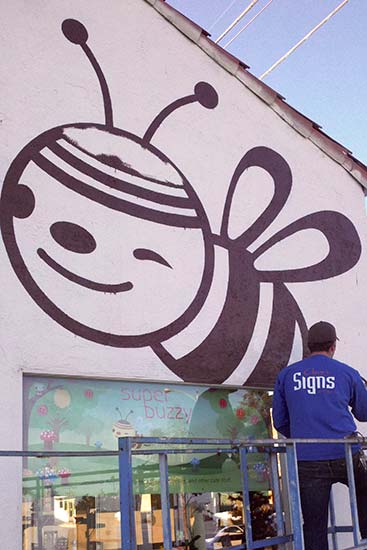 Superbuzzy Hand Painted Sign Installation