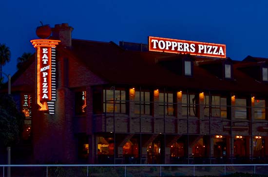 Toppers Pizza Exposed Neon Sign Oxnard