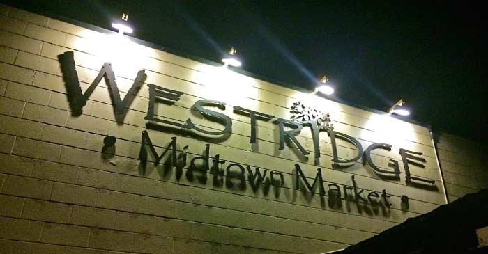 Westridge Market in Ojai featuring their new fabricated metal letter exterior sign.