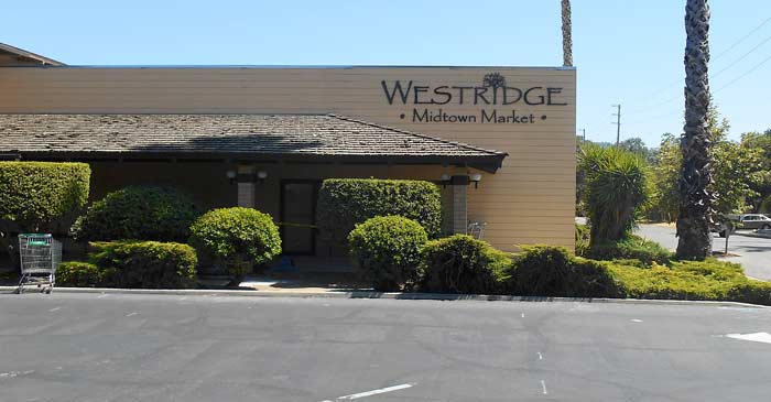 Westridge Market in Ojai featuring their new fabricated metal letter exterior sign.