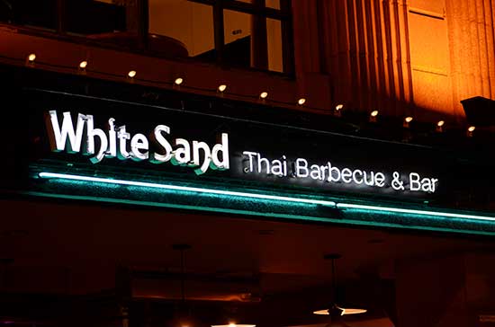 White Sand Thai Barbecue & Bar Custom Neon Sign