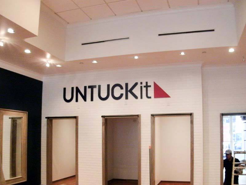 Interior Dimensional Letter Wall Sign - Untuckit, Dallas, Texas