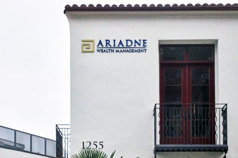 Sign Ariadne Wealth Management, Dimensional Letter Sign