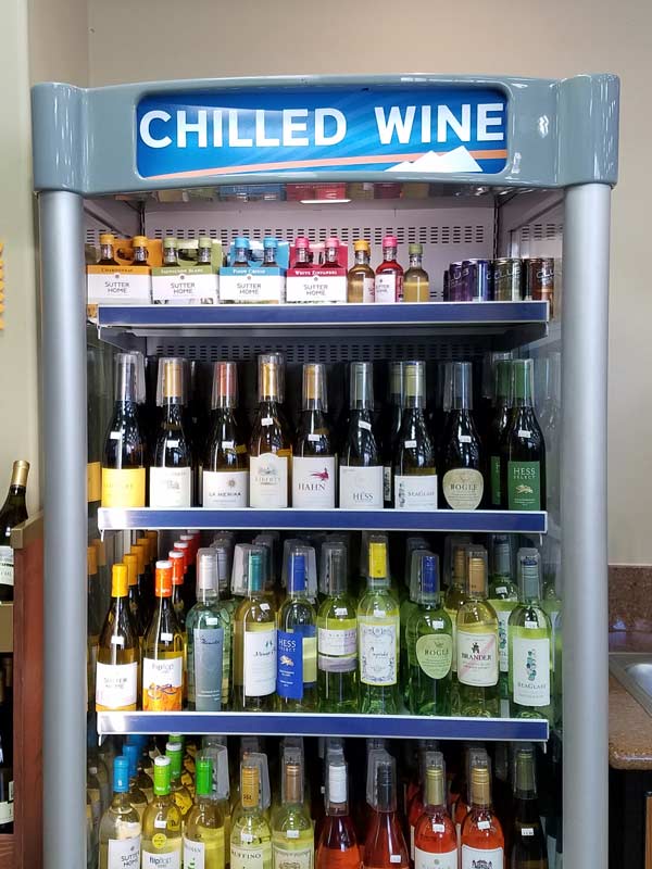 Gas Station Signs - Interior Custom Graphic Signs - Chilled Wine Display