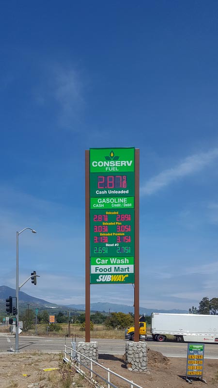 Gas Station Signs - Conserve Fuel Santa Barbara