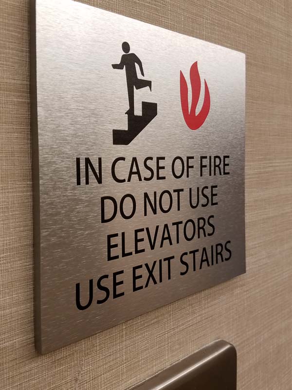 ADA Signage – In Case of Fire Sign.