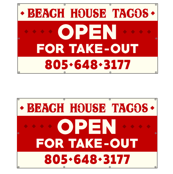 Custom Graphic Take-Out Banner Beach House Tacos
