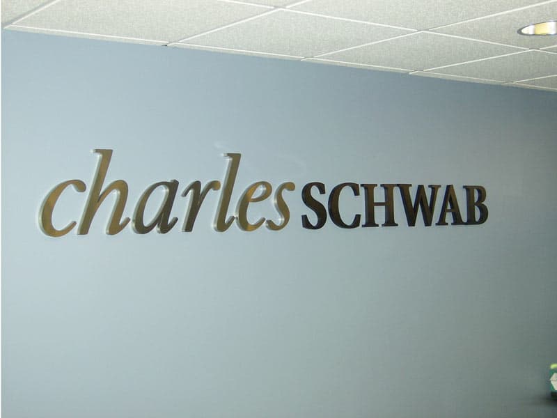 Charles Schwab Interior Branding Sign
