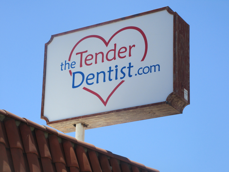Custom illuminated cabinet sign for The Tender Dentist in Woodland Hills CA by Dave’s Signs