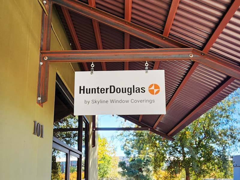 hanging logo sign ideas for office - HunterDouglas