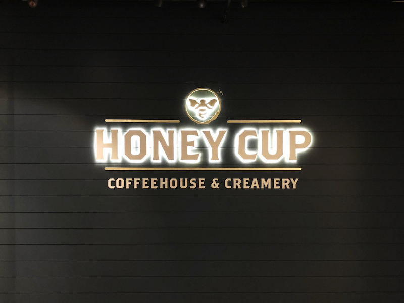 Honey Cup Illuminated Indoor Channel Letter Sign